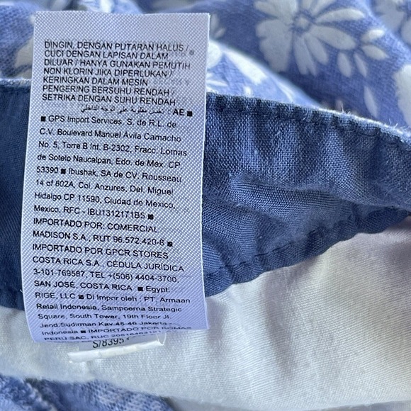 Old Navy Shorts Womens Plus Size 20 Blue Floral Linen Rayon Everyday High Rise - Picture 6 of 10